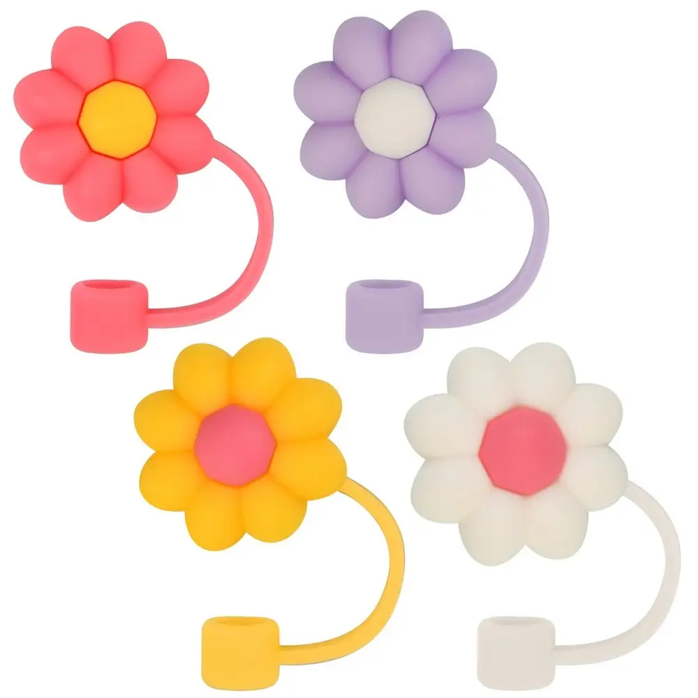 Колпачки для коктейльных трубочек Цветочки 4 шт Колпачки для коктейльных трубочек Цветочки 4 шт