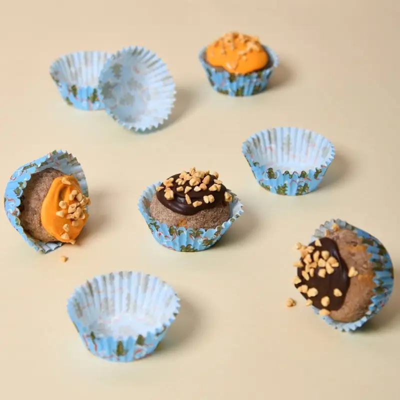 Форма для выпечки, набор 100 шт, диаметр 5-3,5см, высота 2см