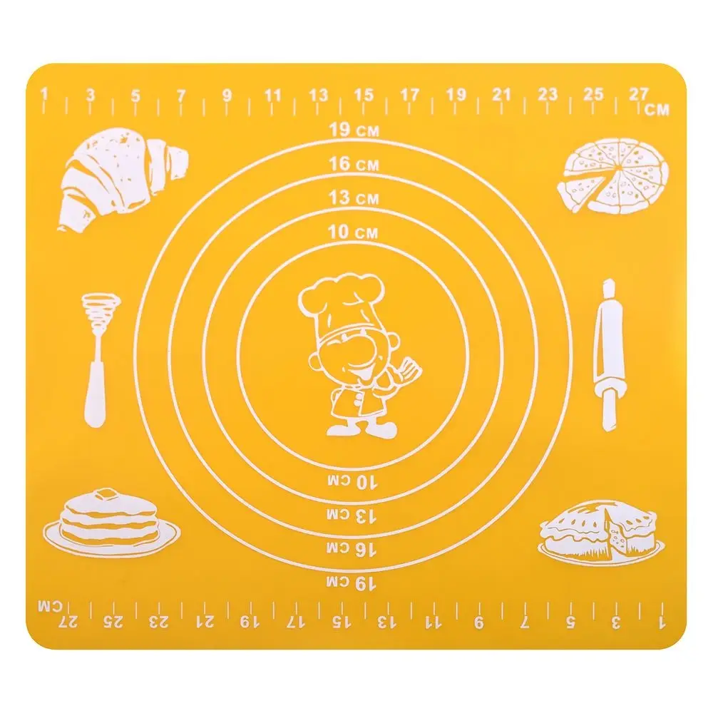 Коврик кулинарный силиконовый с разметкой 29х26 см (ассортимент)