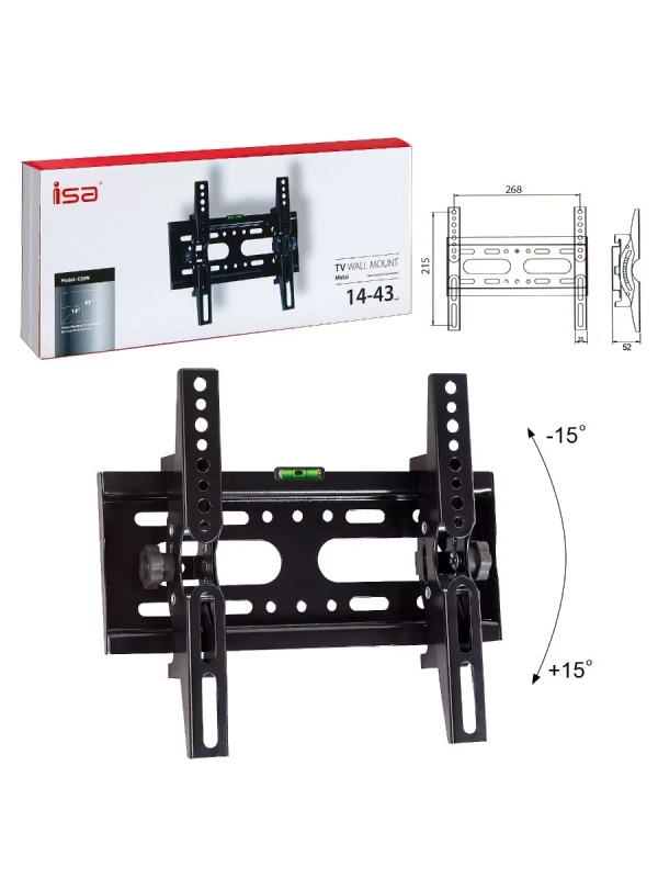 Кронштейн для телевизора 14-43 с наклоном ISA Кронштейн для телевизора 14-43 с наклоном ISA