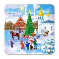 Подставка под горячее Зимние города 14х14см Подставка под горячее Зимние города 14х14см