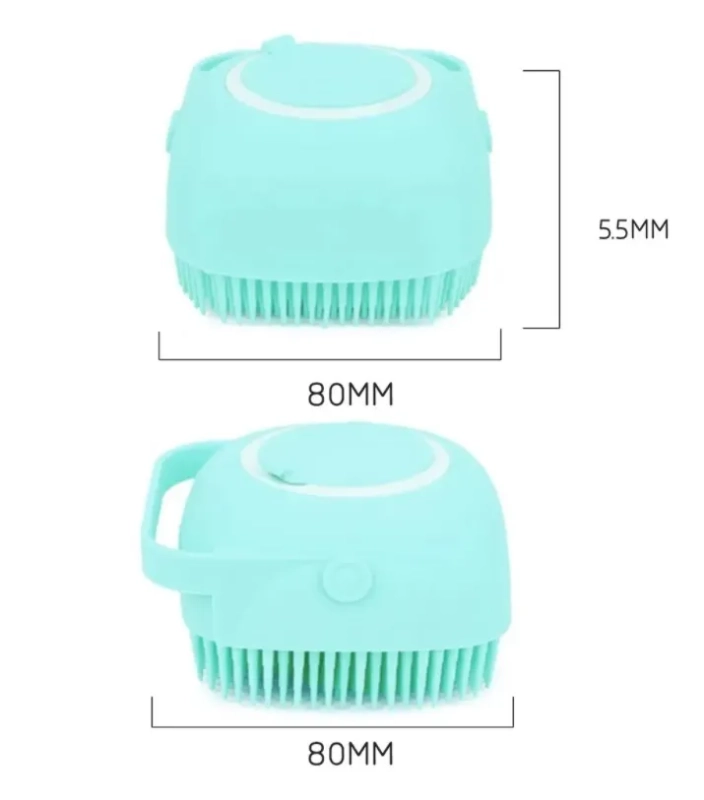 Мочалка-щетка силиконовая с контейнером для геля