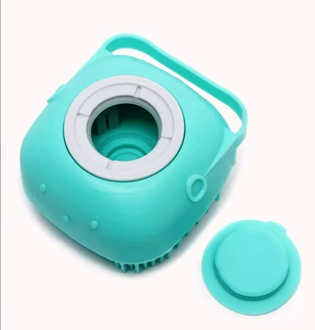 Мочалка-щетка силиконовая с контейнером для геля