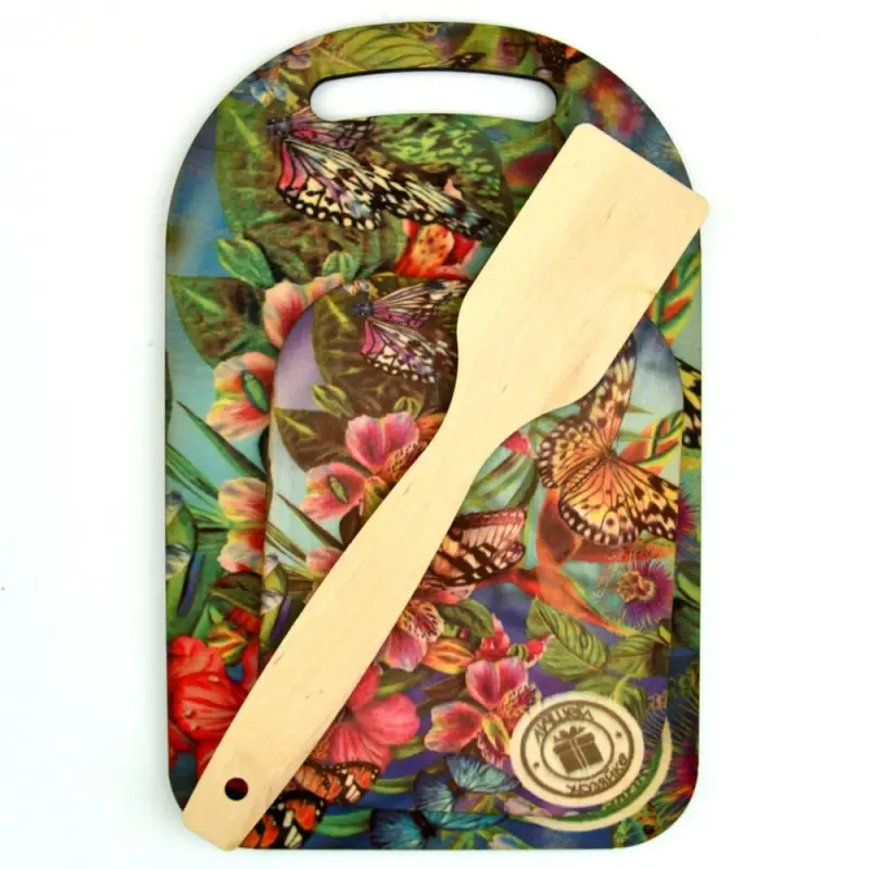 Доска разделочная с подставкой и лопаткой Яркое лето 3 предмета Доска разделочная с подставкой и лопаткой Яркое лето 3 предмета