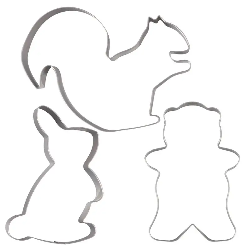 Форма для печенья, набор 3 шт, "Пушистая компания"