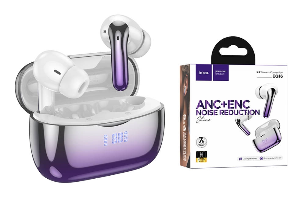 Наушники беспроводные Hoco EQ16 фиолетовые Наушники беспроводные Hoco EQ16 фиолетовые
