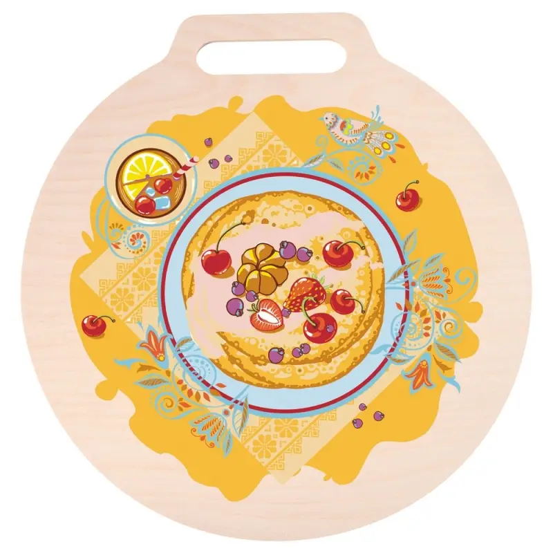Доска разделочная Широкая Масленица 26см Доска разделочная Широкая Масленица 26см