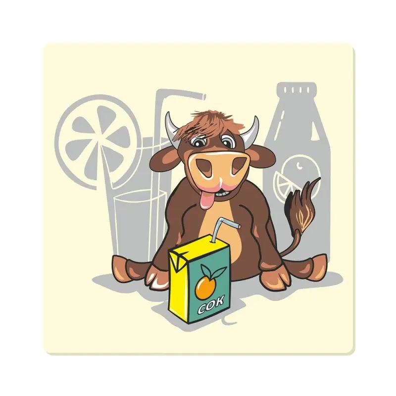 Подставка под горячее Забавный бычок 14х14см (ассортимент) Подставка под горячее Забавный бычок 14х14см (ассортимент)