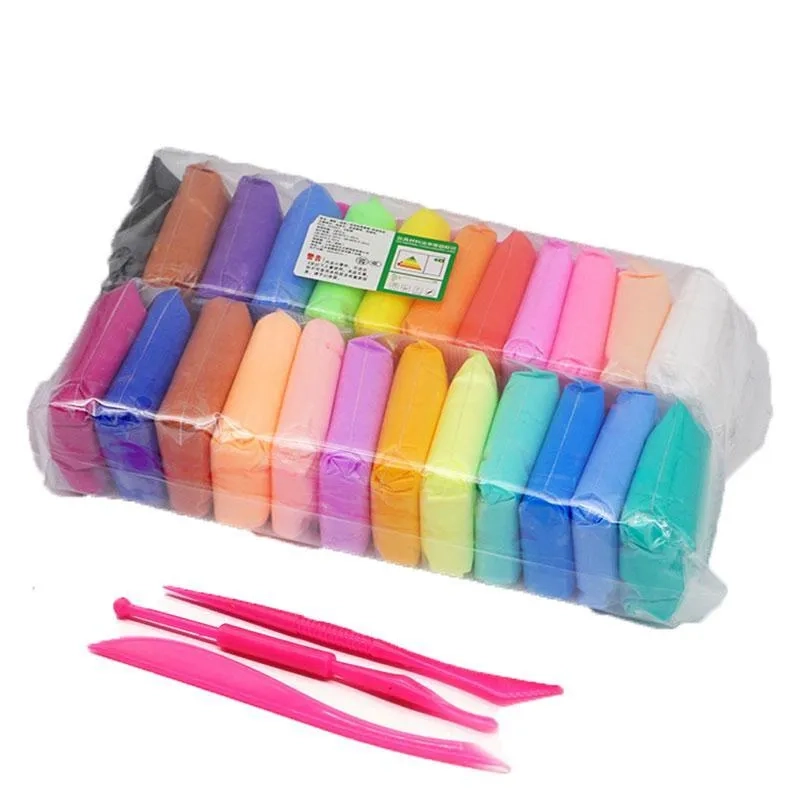 Пластилин легкий мягкий воздушный застывающий для детей 24 цвета Пластилин легкий мягкий воздушный застывающий для детей 24 цвета