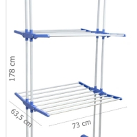 Сушилка для белья, трехслойная, передвижная, складная (цвет в ассортименте)