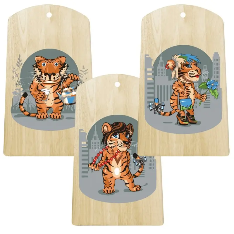 Доска разделочная Тигр Кайфолов 17х29 см (ассортимент) Доска разделочная Тигр Кайфолов 17х29 см (ассортимент)
