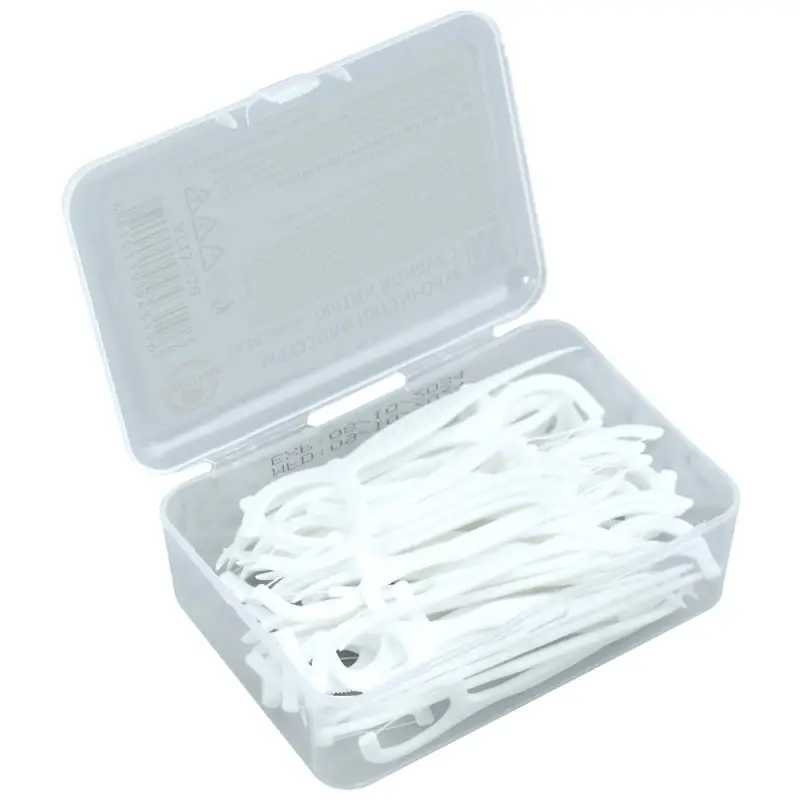 Зубочистки флоссеры с зубной нитью 50 шт Зубочистки флоссеры с зубной нитью 50 шт