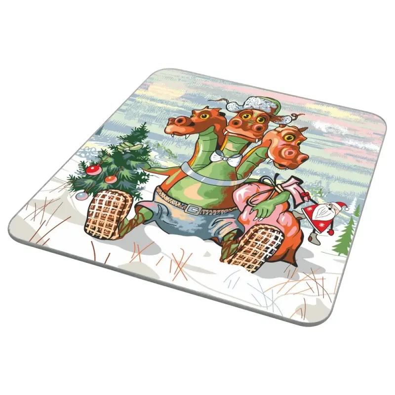 Доска разделочная Дракон весельчак 18х18 см (ассортимент) Доска разделочная Дракон весельчак 18х18 см (ассортимент)