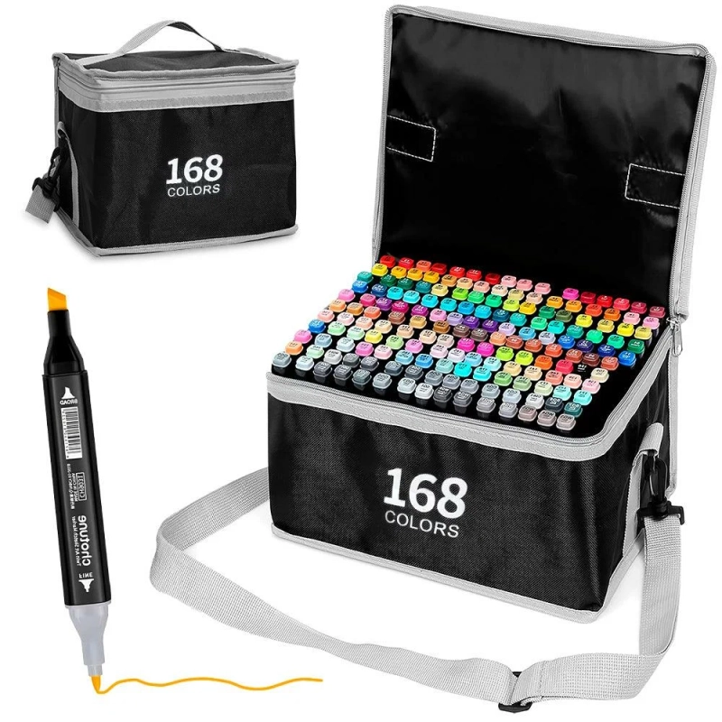 Двусторонние маркеры 168 цветов Двусторонние маркеры 168 цветов