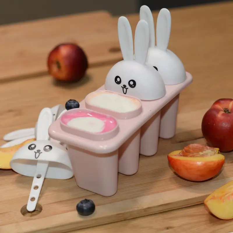 Форма для мороженого 4 ячейки Зайчата