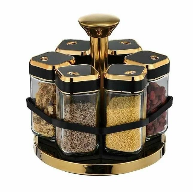 Набор банок для специй на вращающейся подставке Набор банок для специй на вращающейся подставке