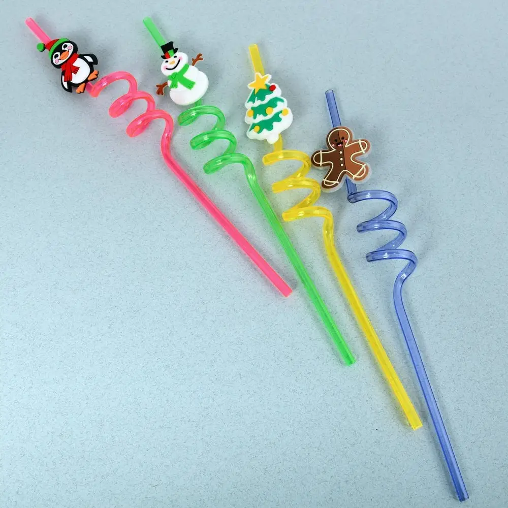 Трубочки для коктейля Новогодние игрушки 4 шт Трубочки для коктейля Новогодние игрушки 4 шт