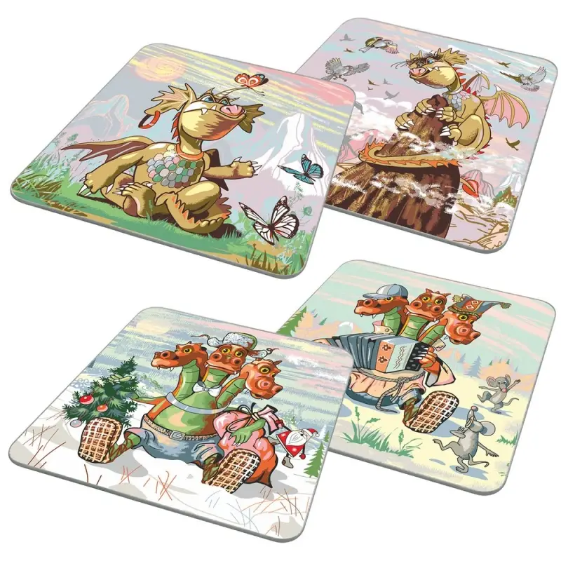 Доска разделочная Дракон весельчак 18х18 см (ассортимент) Доска разделочная Дракон весельчак 18х18 см (ассортимент)