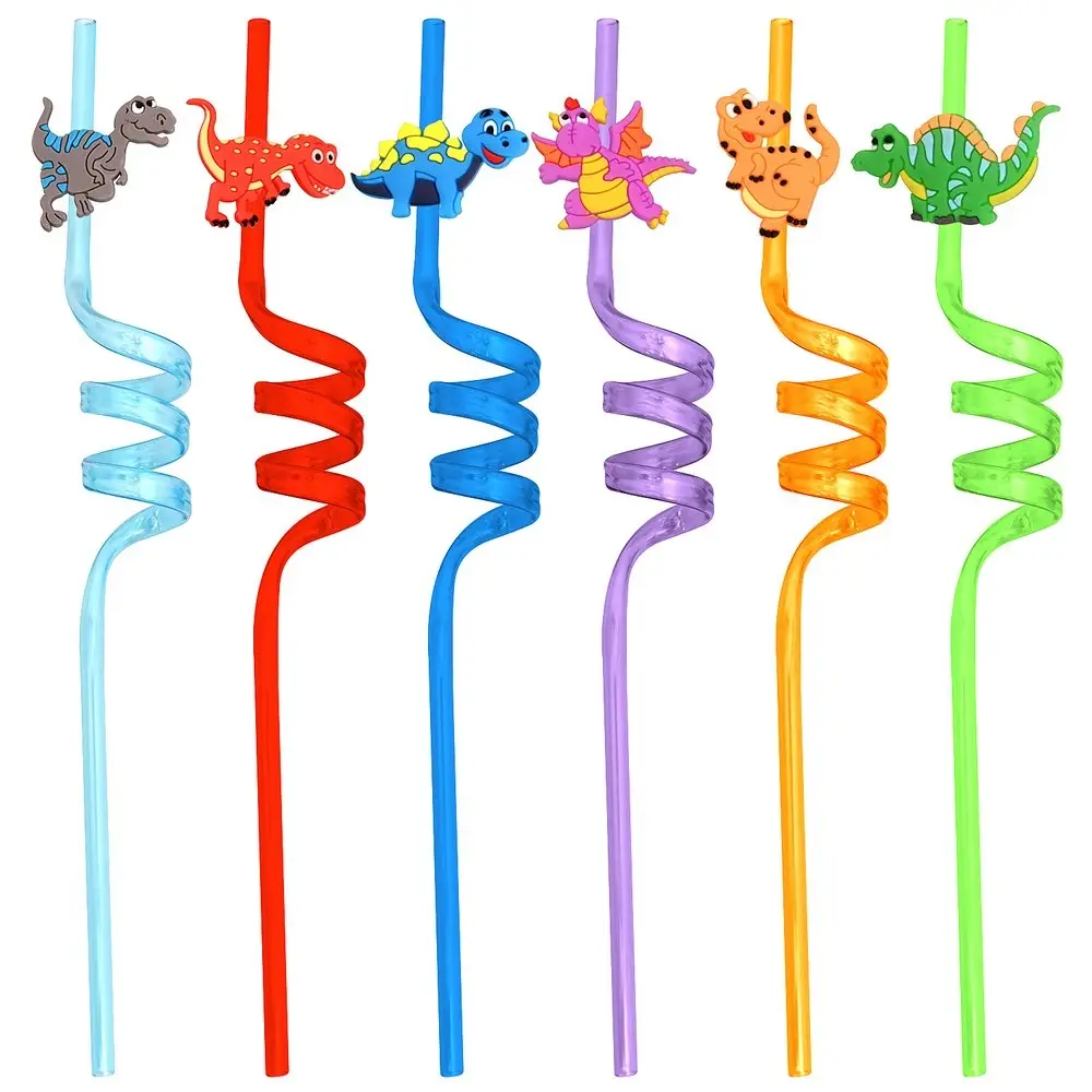 Трубочки для коктейлей Динозаврики набор 6 шт Трубочки для коктейлей Динозаврики набор 6 шт