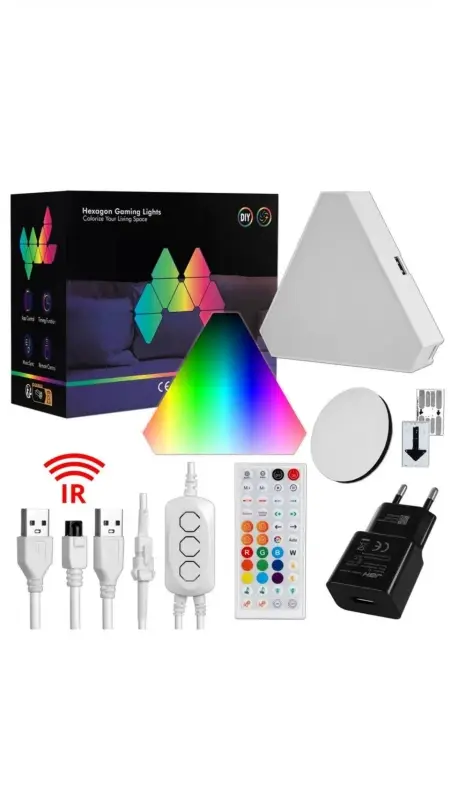 Умный RGB светильник в форме треугольников Умный RGB светильник в форме треугольников