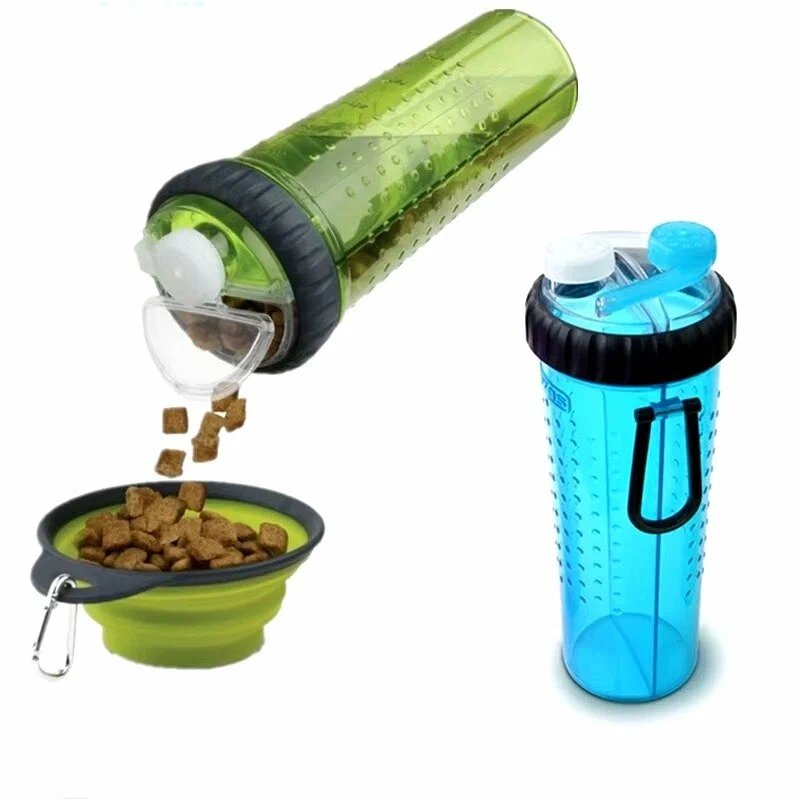 Двухкамерная бутылка для еды и воды с силиконовой чашкой (цвет в ассортименте) Двухкамерная бутылка для еды и воды с силиконовой чашкой (цвет в ассортименте)