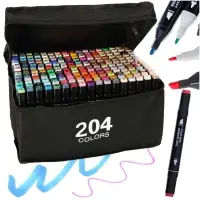 Двусторонние маркеры 204 цвета