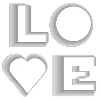 Форма для печенья, набор 4 шт, "LOVE"