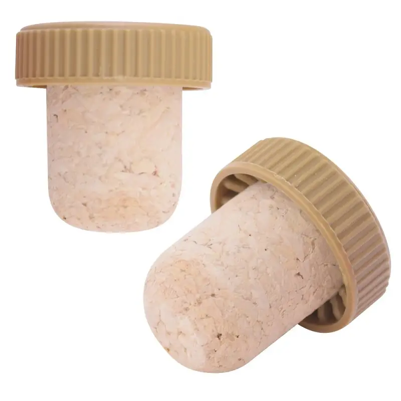 Пробка для бутылок Натуральная с пластмассовой частью 2 шт (ассортимент) Пробка для бутылок Натуральная с пластмассовой частью 2 шт (ассортимент)