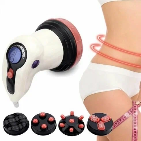 Антицеллюлитный массажер для тела электрический с насадками (цвет в ассортименте)