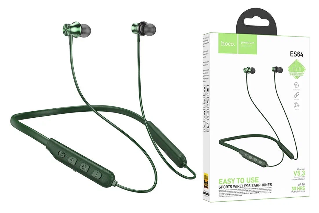 Беспроводные наушники Hoco ES64 зеленые Беспроводные наушники Hoco ES64 зеленые
