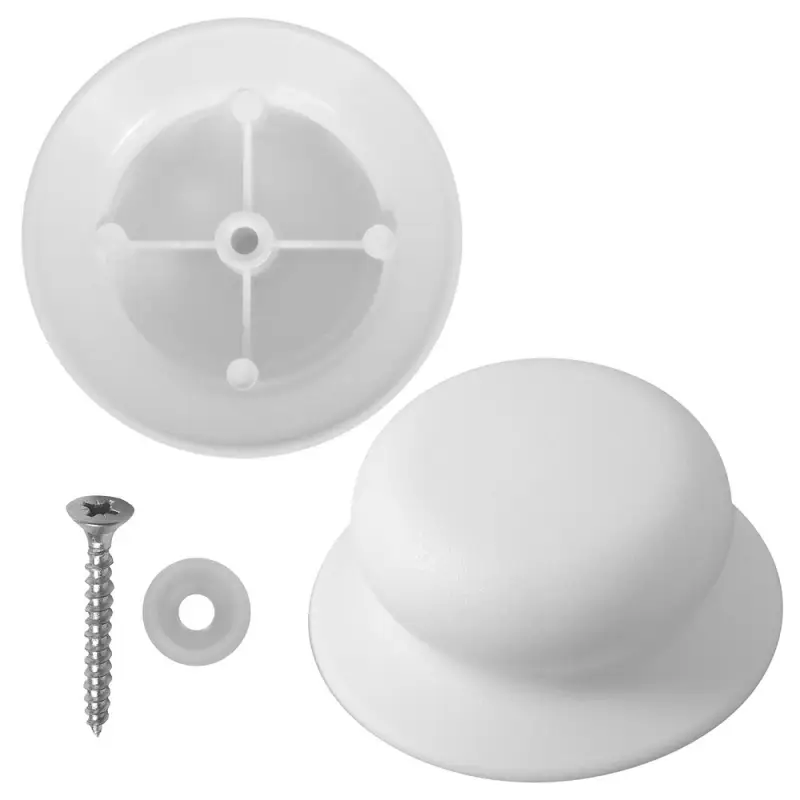 Ручка для крышки с саморезом белая 6 см Ручка для крышки с саморезом белая 6 см