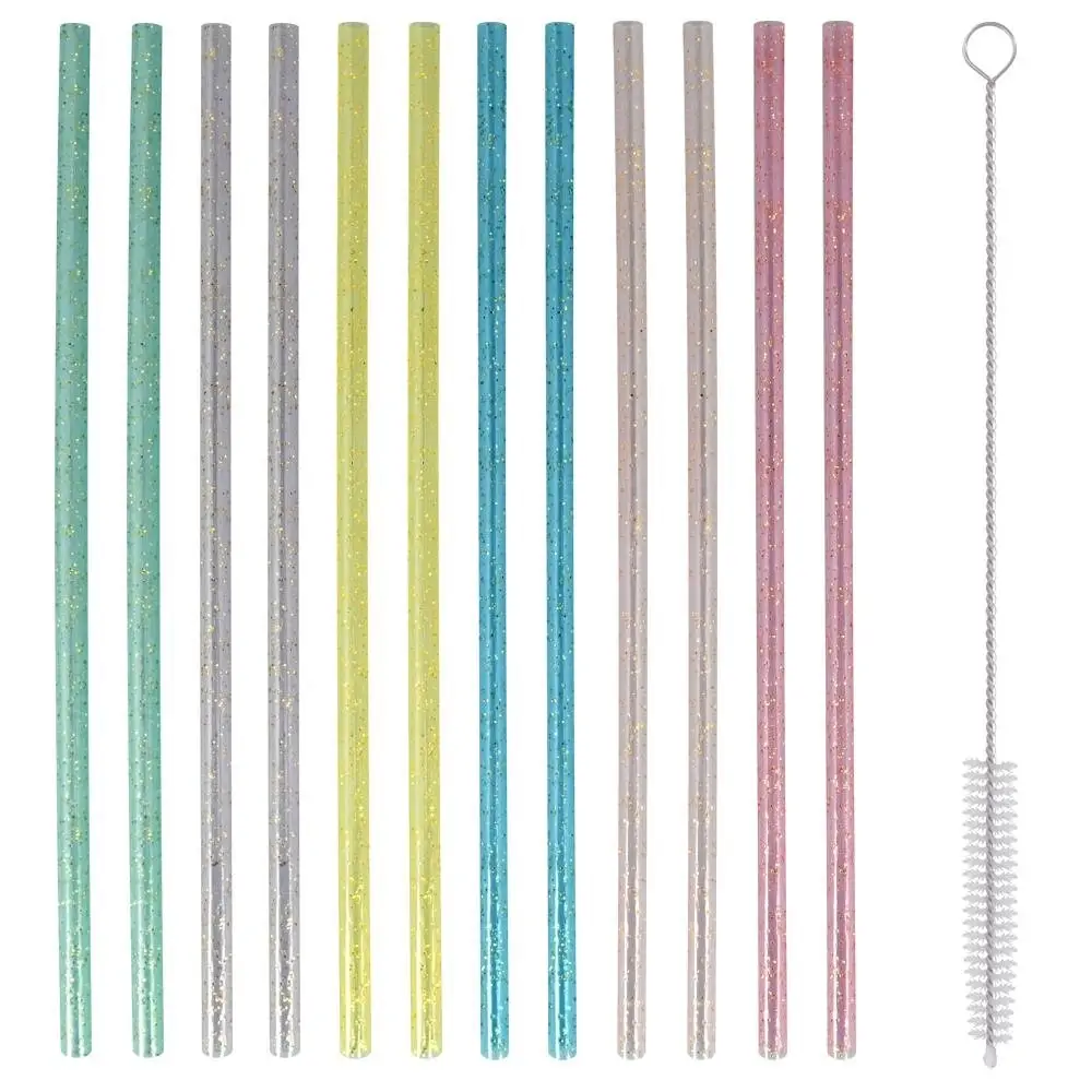 Трубочки для коктейля Блестки 12 шт с ершиком Трубочки для коктейля Блестки 12 шт с ершиком