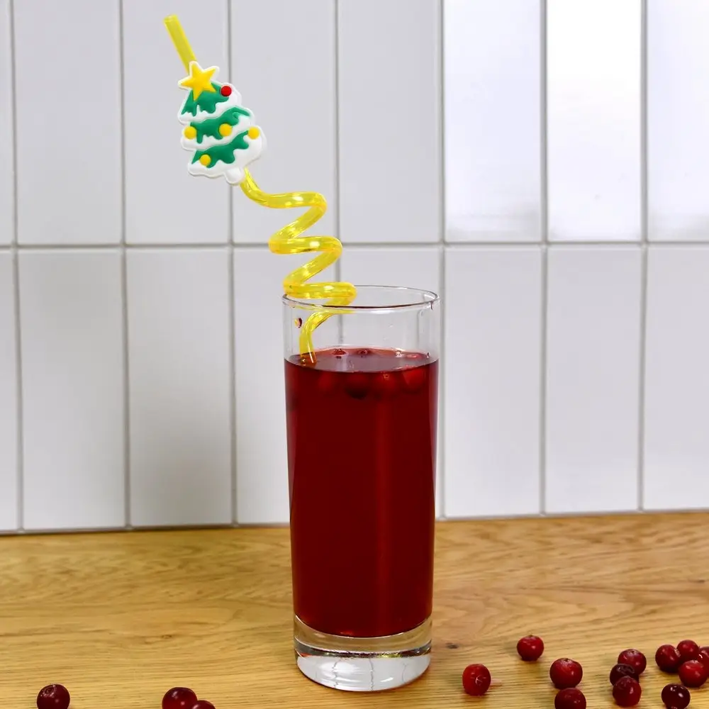 Трубочки для коктейля Новогодние игрушки 4 шт Трубочки для коктейля Новогодние игрушки 4 шт