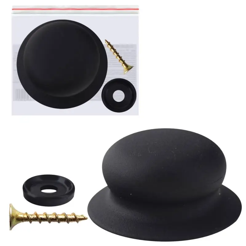 Ручка для крышки с саморезом 6 см черная Ручка для крышки с саморезом 6 см черная