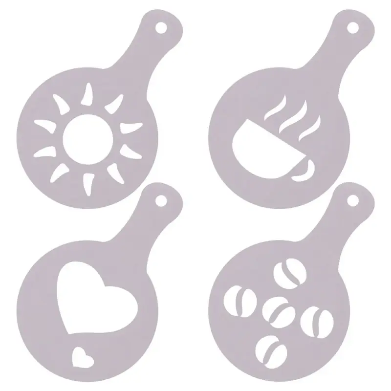 Трафареты для кофе набор 4 шт Трафареты для кофе набор 4 шт