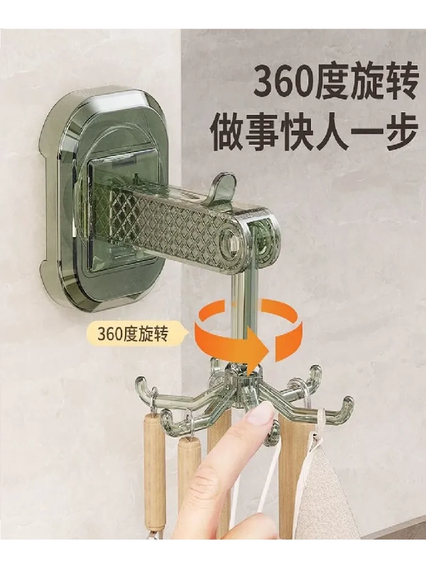 Крючок на присосках настенный вращающийся (цвет в ассортименте) Крючок на присосках настенный вращающийся (цвет в ассортименте)