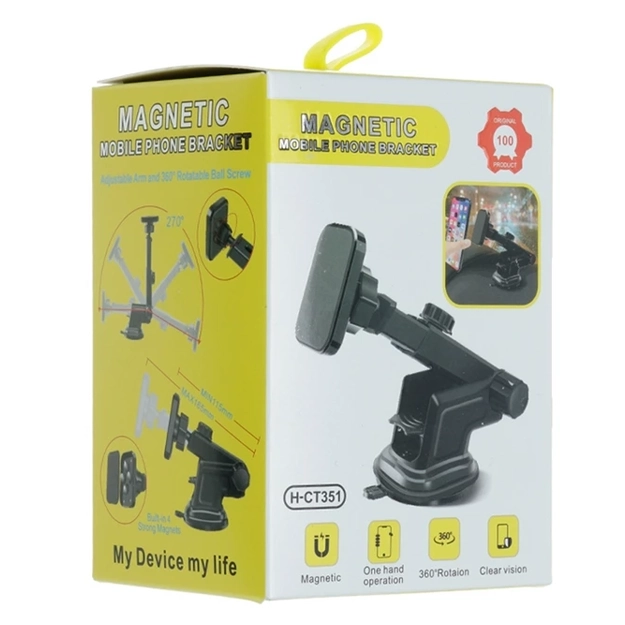 Автомобильный магнитный держатель смартфона на присоске Н-СТ351 Автомобильный магнитный держатель смартфона на присоске Н-СТ351
