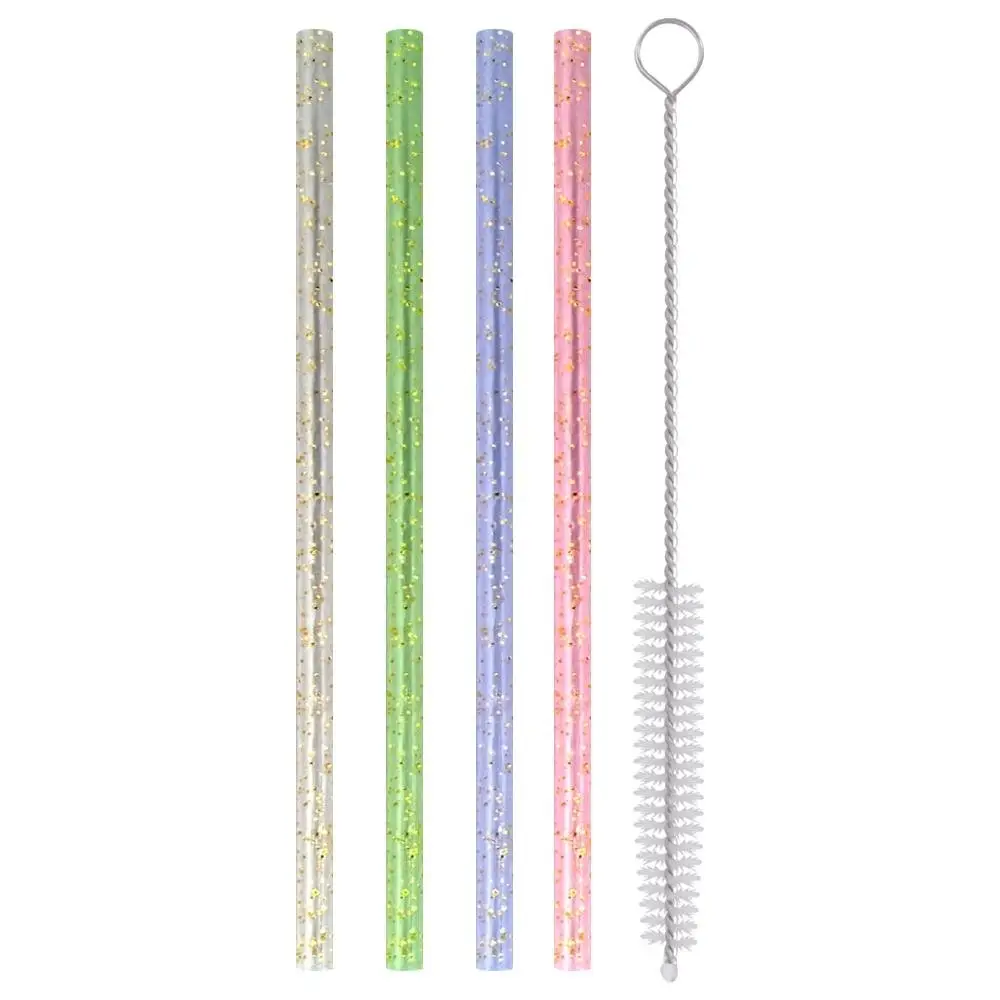 Трубочки для коктейля Блестки 50 шт с ершиком Трубочки для коктейля Блестки 50 шт с ершиком