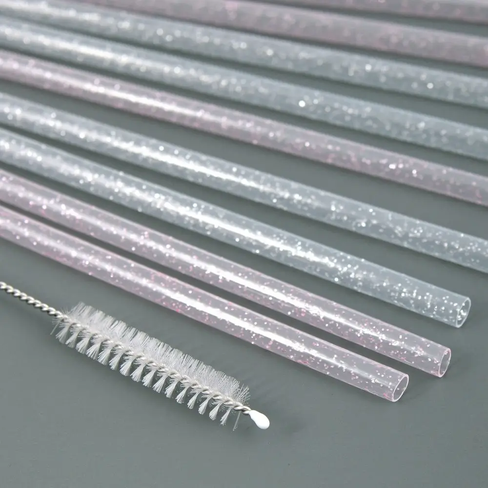 Трубочки для коктейля Блестки 10 шт с ершиком Трубочки для коктейля Блестки 10 шт с ершиком