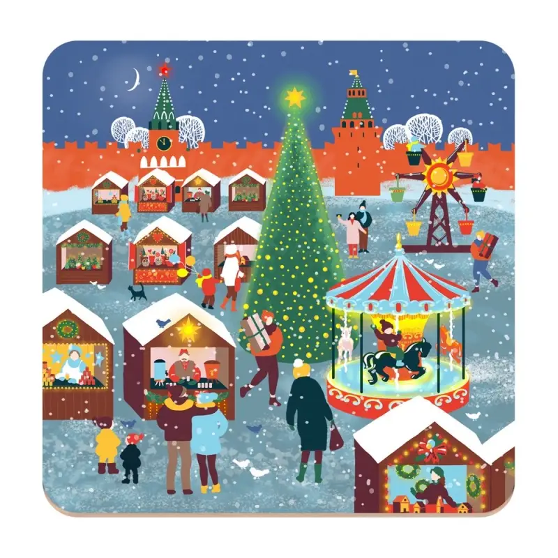 Подставка под горячее Зимние города 14х14см Подставка под горячее Зимние города 14х14см