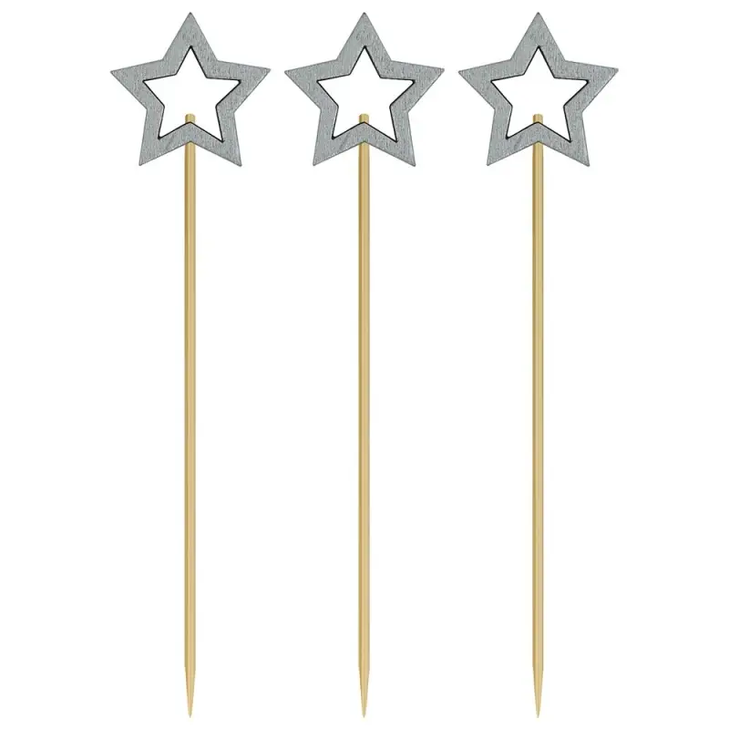 Шпажки для канапе Звездочет серебро набор 24 шт Шпажки для канапе Звездочет серебро набор 24 шт