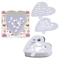 Кулинарная форма "Сердце" с 3 трафаретами Кулинарная форма "Сердце" с 3 трафаретами