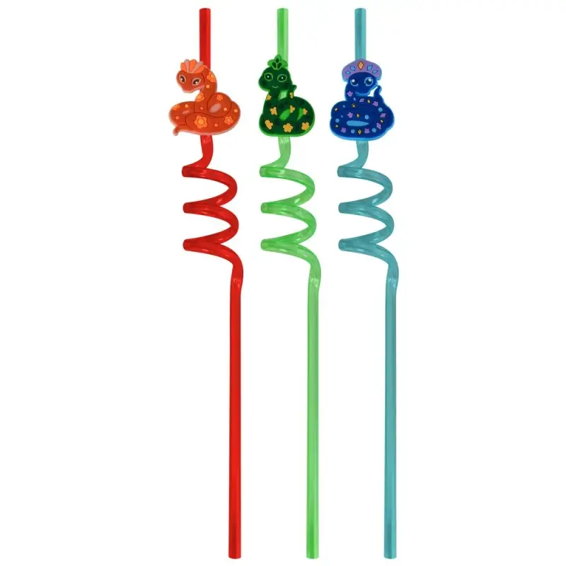 Трубочки для коктейля Змейка Чародейка 3 шт Трубочки для коктейля Змейка Чародейка 3 шт