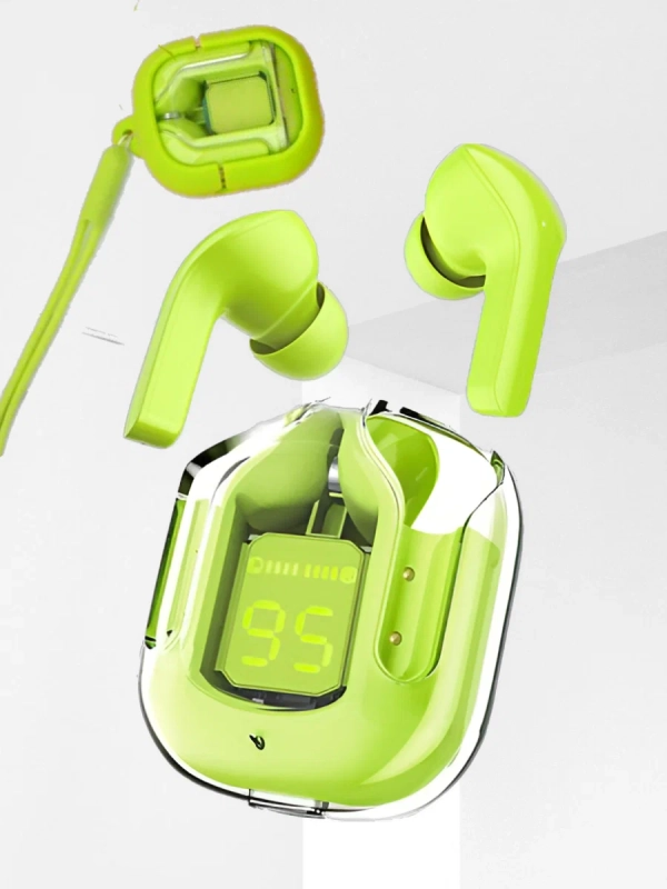 Беспроводные прозрачные наушники зеленые Беспроводные прозрачные наушники зеленые