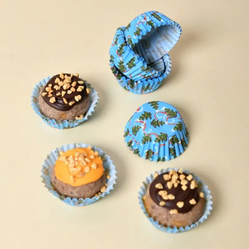 Форма для выпечки, набор 100 шт, диаметр 5-3,5см, высота 2см