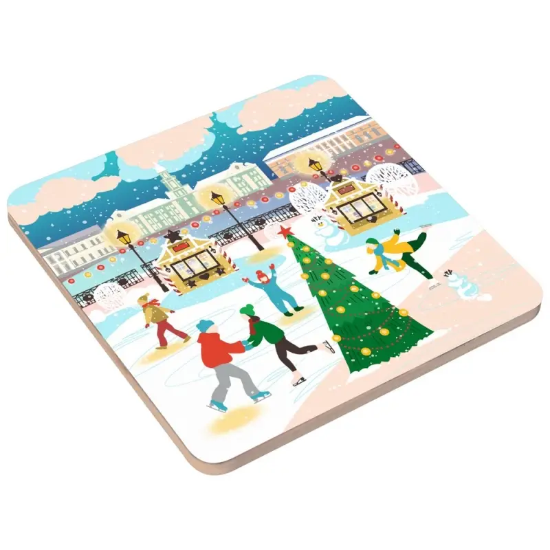 Подставка под горячее Зимние города 14х14см Подставка под горячее Зимние города 14х14см