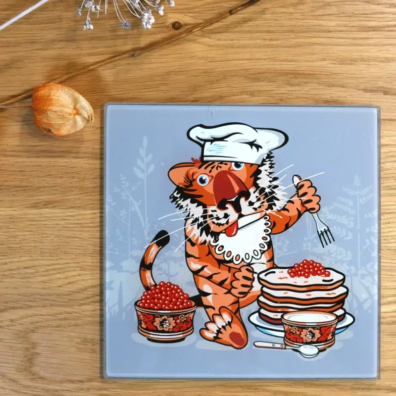 Доска разделочная Тигр Кайфолов 18х18 см (ассортимент) Доска разделочная Тигр Кайфолов 18х18 см (ассортимент)