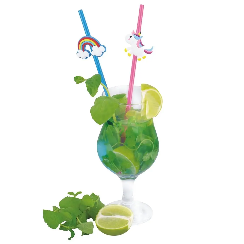 Трубочки для коктейля Радужные единорожки 4 шт Трубочки для коктейля Радужные единорожки 4 шт