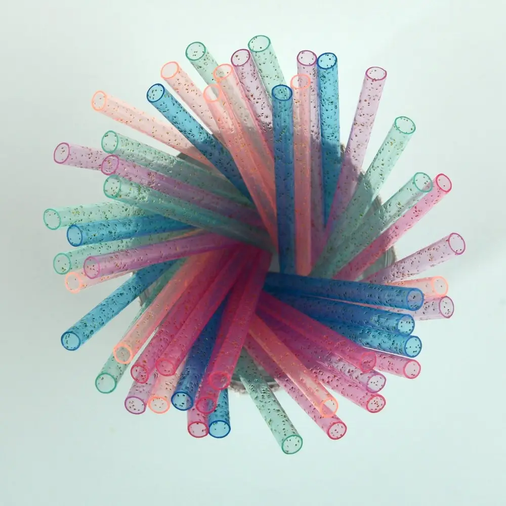 Трубочки для коктейля Блестки 50 шт с ершиком Трубочки для коктейля Блестки 50 шт с ершиком