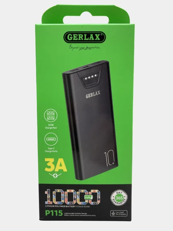 Повербанк Gerlax 10000 Mah черный Повербанк Gerlax 10000 Mah черный